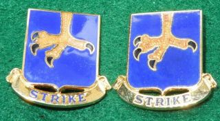Wwii Us Army 502nd Parachute Infantry Regiment Strike Ns Meyer Pb Dui Crest Pins