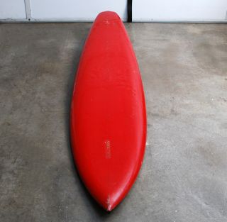 Vintage Red Wave Tools Surfboard - Retro Pintail Gun W/ Longboard Single Fin
