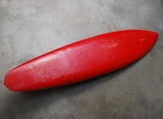 Vintage RED Wave Tools Surfboard - Retro Pintail Gun w/ Longboard Single Fin 4