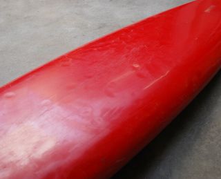 Vintage RED Wave Tools Surfboard - Retro Pintail Gun w/ Longboard Single Fin 5