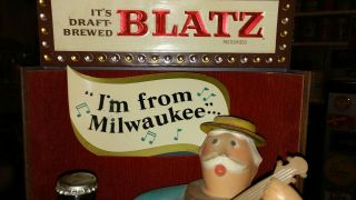 Vintage Blatz Beer Banjo Man Backbar Display 4
