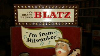 Vintage Blatz Beer Banjo Man Backbar Display 5