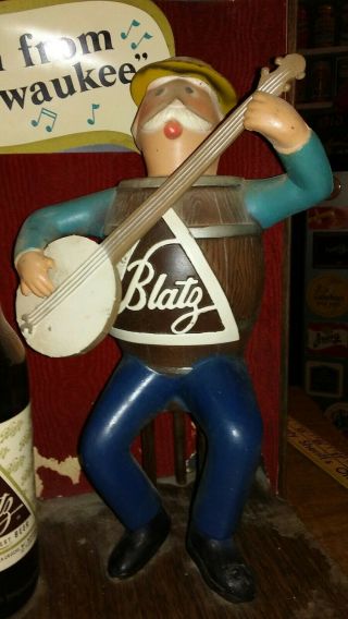 Vintage Blatz Beer Banjo Man Backbar Display 6