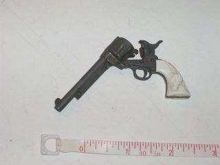 Vintage Antique Miniature (3&1/2 inches Toy Metal cowboy cap Pistol 3