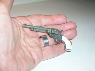 Vintage Antique Miniature (3&1/2 inches Toy Metal cowboy cap Pistol 4