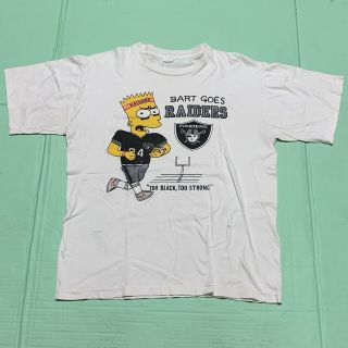 Vintage Bart Goes Raiders T - Shirt 1990 