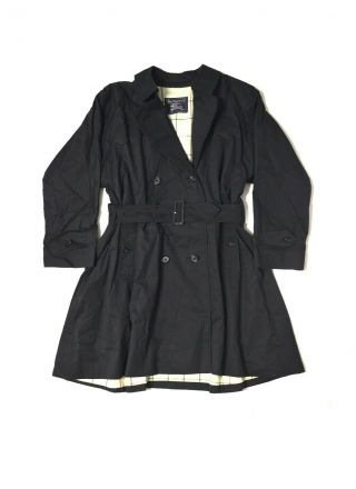 Vintage Burberrys Prorsum Trench Coat Black Made In England Size Women 