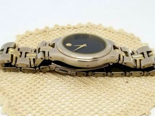Vintage Movado Museum Classic 98A28888 Gold Black Dial Mens Quartz Swiss Watch 4