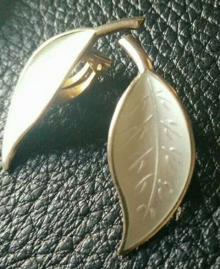 Vintage David Andersen 925 Silver & Enamel Leaf Necklace & Earrings 2