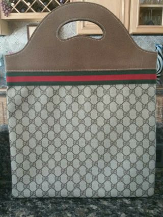 Gucci Vintage Top Handle Supreme Gg Monogram Shopper Tote Bag Rare