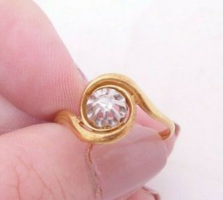 Fine 18ct/18k Gold Rose Cut Diamond Solitaire Victorian Ring,  750