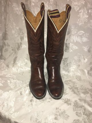 Vintage Tall Brown Blutcher Boot Company Co Cowboy Boots 9 C Buckaroo 2