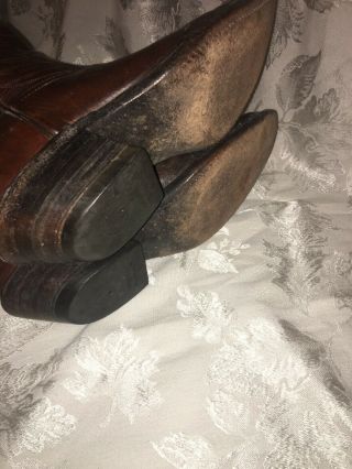 Vintage Tall Brown Blutcher Boot Company Co Cowboy Boots 9 C Buckaroo 6