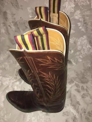 Vintage Tall Brown Blutcher Boot Company Co Cowboy Boots 9 C Buckaroo 7