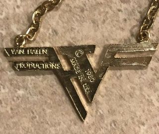 VINTAGE 1980 VAN HALEN PRODUCTIONS GOLD NECKLACE EVH VERY RARE 2