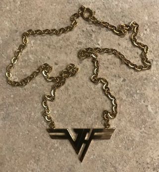 VINTAGE 1980 VAN HALEN PRODUCTIONS GOLD NECKLACE EVH VERY RARE 3