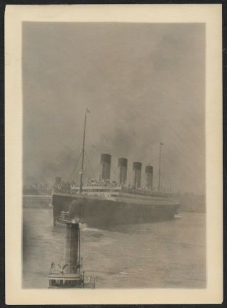 Vintage Titanic Sister Ship Rms Olympic Ocean Liner Charles Sheldon Photograph