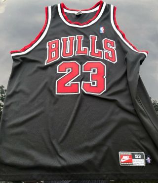 Michael Jordan Chicago Bulls Vtg Nike Flight Authentic Stitched Jersey 52 Xl