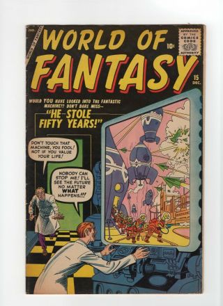 World Of Fantasy 15 Fn 6.  0 Vintage Marvel Atlas Comic Horror Pre - Hero Silver