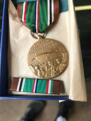 Wwii Army European African Middle Eastern Campaign Medal Ribbon Bar Box Ww2