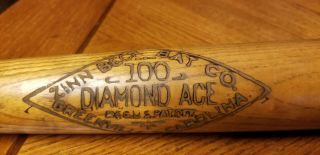 Antique 1920 ' s ZINN BECK - DIAMOND ACE 100 - Al Simmons Baseball Bat - uncracked 5