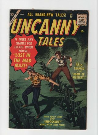Uncanny Tales 55 Vintage Marvel Atlas Comic Pre - Hero Horror Silver Age 10c