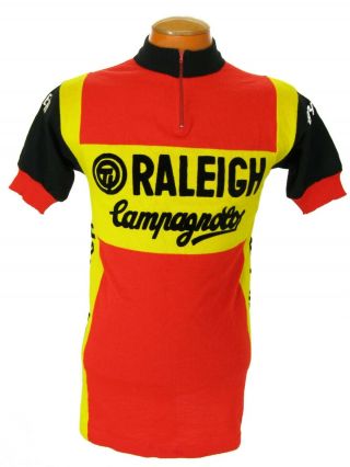Vtg Raleigh Campagnolo 1970 ' s Wool MOA Sport Cycling Racing Jersey Shirt Large L 2
