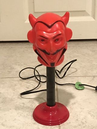 Vintage Halloween Devil Blow Mold Candle Stick Lamp - Ultra Rare