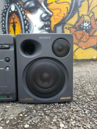 VTG SONY Boombox CD Radio Cassette Corder CFD 758 w/ MEGA BASS Well 4