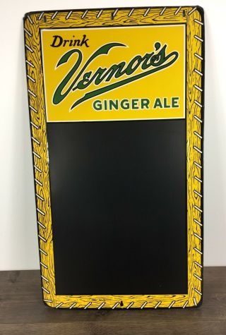 Drink Vernors Ginger Ale,  Vintage Metal Sign,  Chalkboard