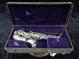 Vintage Harwood Professional Curved Soprano Sax Stencil In Silver,  Serial 24390