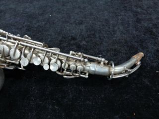 Vintage Harwood Professional Curved Soprano Sax Stencil in Silver,  Serial 24390 3