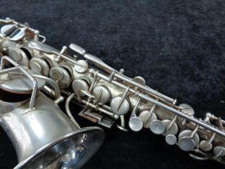 Vintage Harwood Professional Curved Soprano Sax Stencil in Silver,  Serial 24390 4