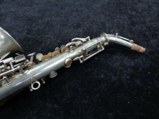 Vintage Harwood Professional Curved Soprano Sax Stencil in Silver,  Serial 24390 9