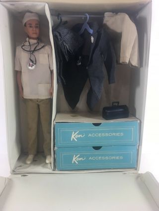 Vintage Ken Doll And Case With Accessories 1960 & 1962 Dark Hair