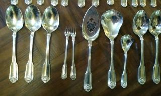 ONEIDA COMMUNITY SILVERPLATE SILVER SHELL FLATWARE 53 PC,  Serving Service for 8 3