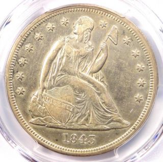 1843 Seated Liberty Silver Dollar $1 - Pcgs Xf Details - Rare Coin - Looks Au