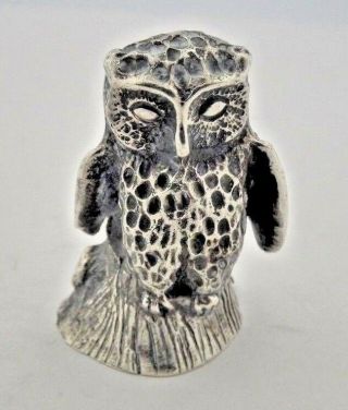 S.  Kirk & Son Solid Cast Sterling Miniature " Owl " - 112 Gm