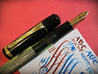 vtg Pelikan 100N Fountain Pen Flex Stub ish Broad 14K Gold Nib Fluted Trim 7