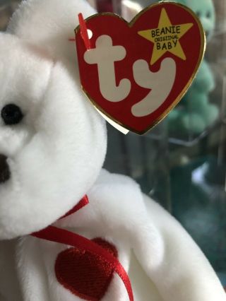 Rare Ty Beanie Babies Valentino 1993.  Origiinal Tag Error,  Brown Nose.