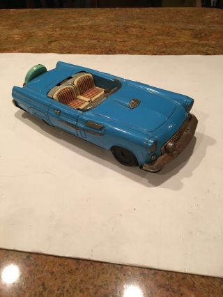 Vintage Friction Tn Nomura Thunderbird Tin Toy Car Made In Japan.