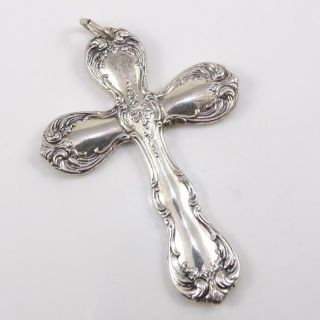 Vintage Towle Sterling Silver Spoon Cross Religious Modernist Pendant Lfc3