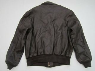 Mens 42R Cooper A - 2 Flight Goatskin leather brown bomber jacket made in USA VTG 2