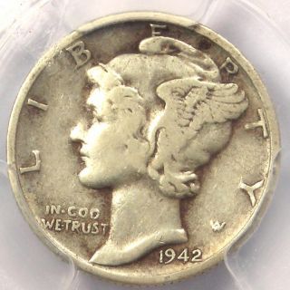 1942/1 - D Mercury Dime 10c - Certified Pcgs Vf30 - Rare Overdate Variety Coin