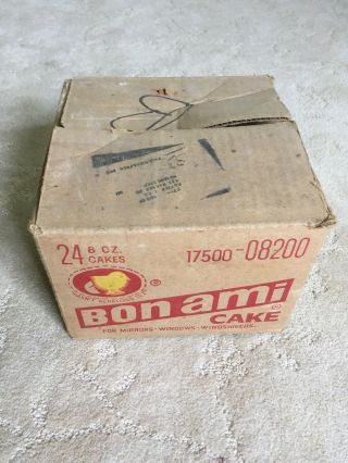 6 VINTAGE BON AMI CAKE BARS in Rare BOX,  POLISHES AS IT CLEANS WINDOWS 3