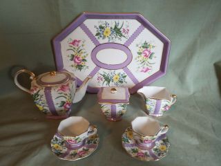 Porcelain Miniature Tea Set (popular Creations 2002) Unusual Design ◇