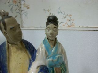 Vintage Rare Chinese Shiwan Mudman Mud Woman Asian Couple Statue Figure Figurine 6