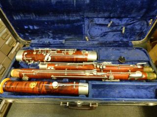 Vintage Schreiber & Son (sohne) Wood Bassoon W\case Not Parts