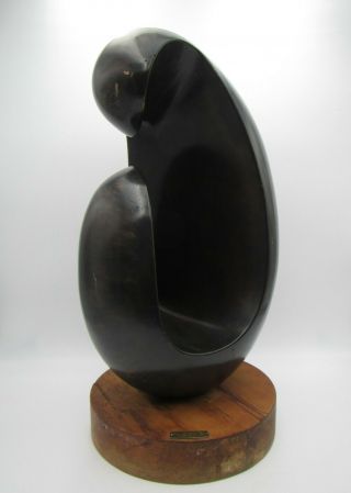 Vintage Signed & Numbered Israeli Abstract Bronze Sculpture By Haim Azuz 1/10