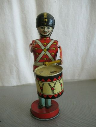 Vintage Windup Tin Soldier Drummer By J.  Chein